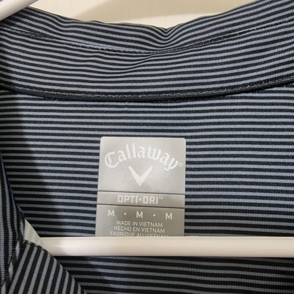 Callaway Size M Black & Gray-Blue Opti Dri Golf Polo - Picture 2 of 9